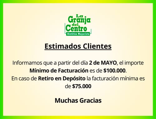 PopUp COMPRA MINIMA